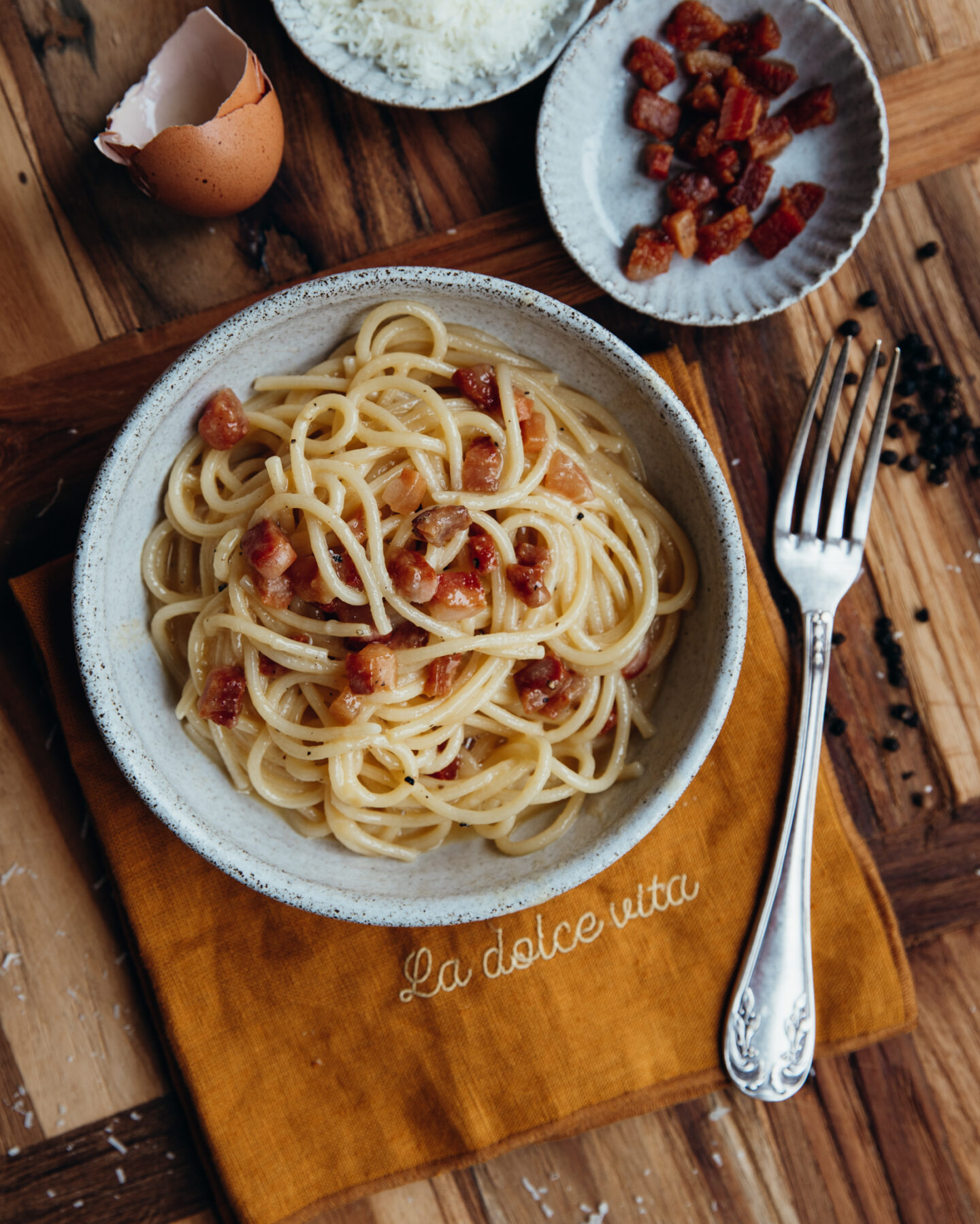 spaghetti alla carbonara recette