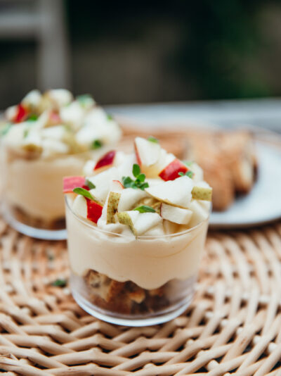 Mousse de mascarpone, crumble de cantucci