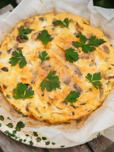 Frittata champignons et mozzarella