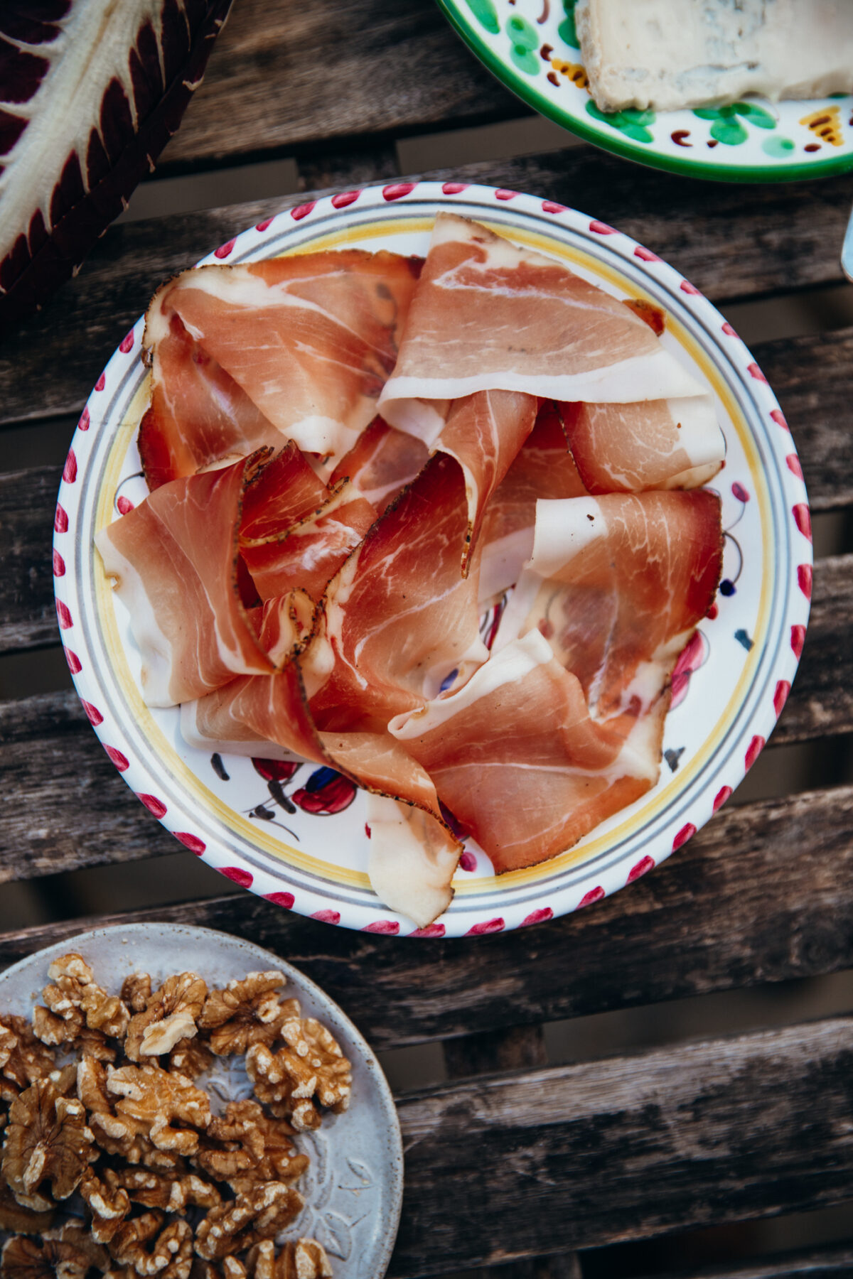 pâtes au gorgonzola, speck et radicchio