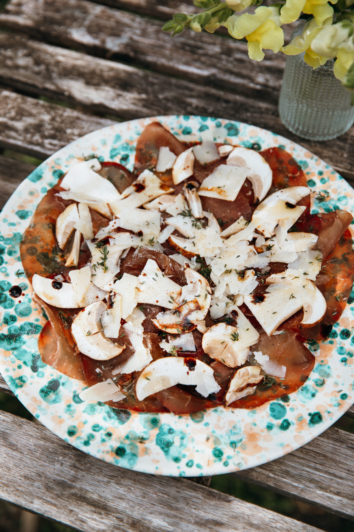 Bresaola carpaccio cèpes