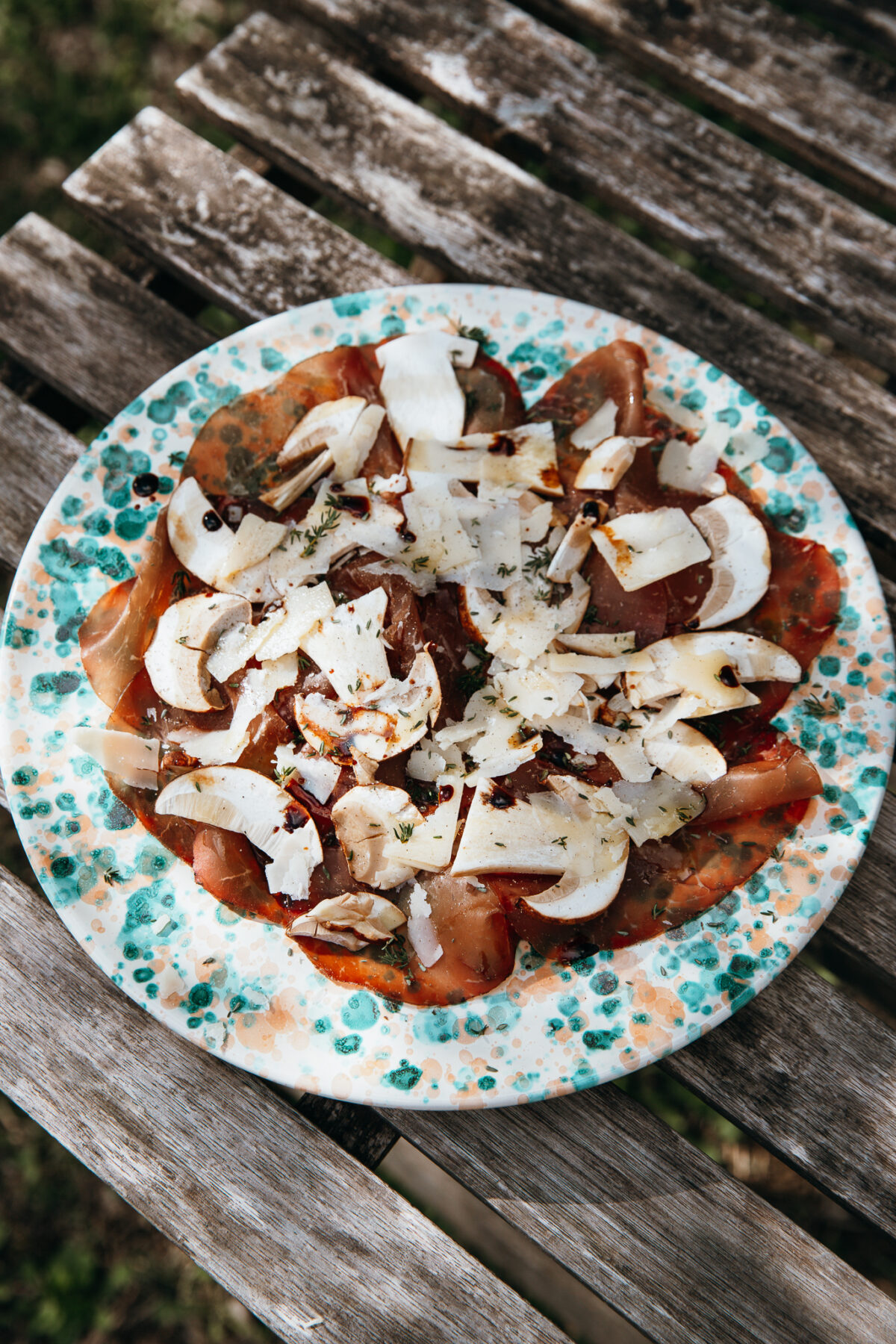 Bresaola carpaccio cèpes