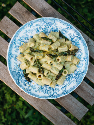 Pâtes crème d&rsquo;asperges et robiola